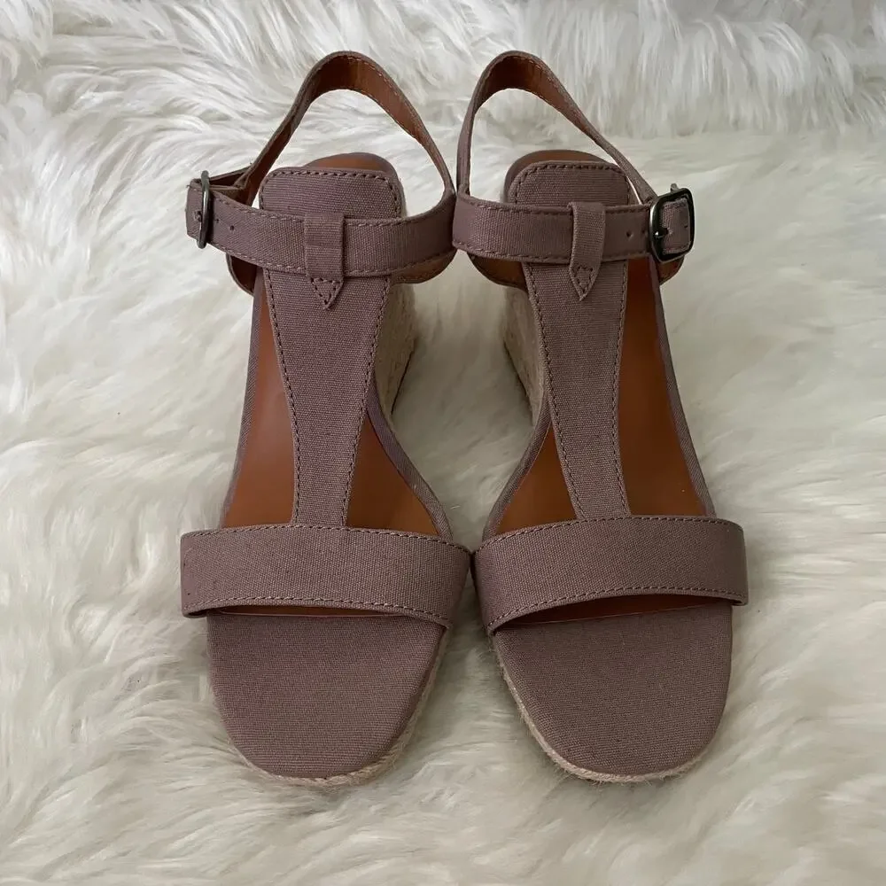 Lucky Brand Sandals Womens Size‎ 10 Brown Millinda Espadrille Wedge Strappy NEW